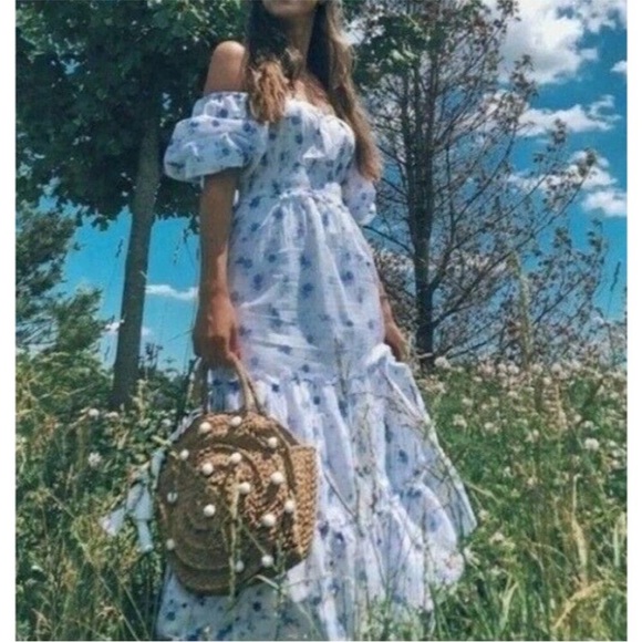 LoveShackFancy x Target Gemma Maxi Dress Puff Sleeve Cottage Boho Prairie XL - Picture 3 of 7